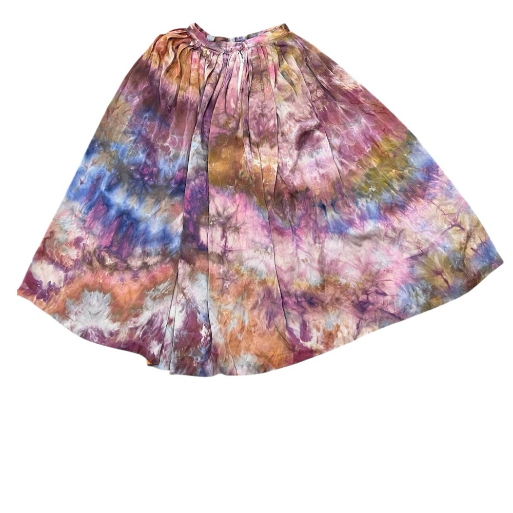 Hand Tie-Dye Women's silk skirt - Picture 3 of 3
